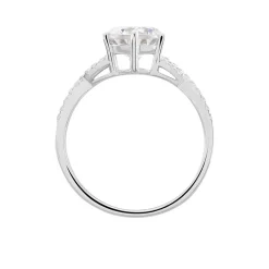 Bague Solitaire Alassane Or Blanc Oxyde De Zirconium
