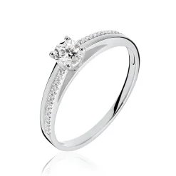 Marc Orian Bagues|Bagues Fiançailles > Bague Solitaire Alexandra Or Blanc Diamant