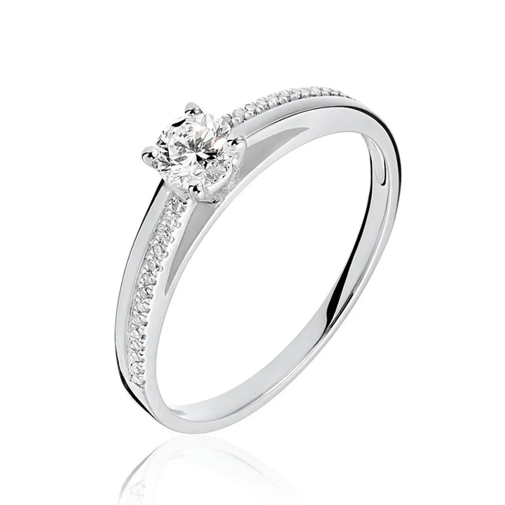 Marc Orian Bagues|Bagues Fiançailles > Bague Solitaire Alexandra Or Blanc Diamant