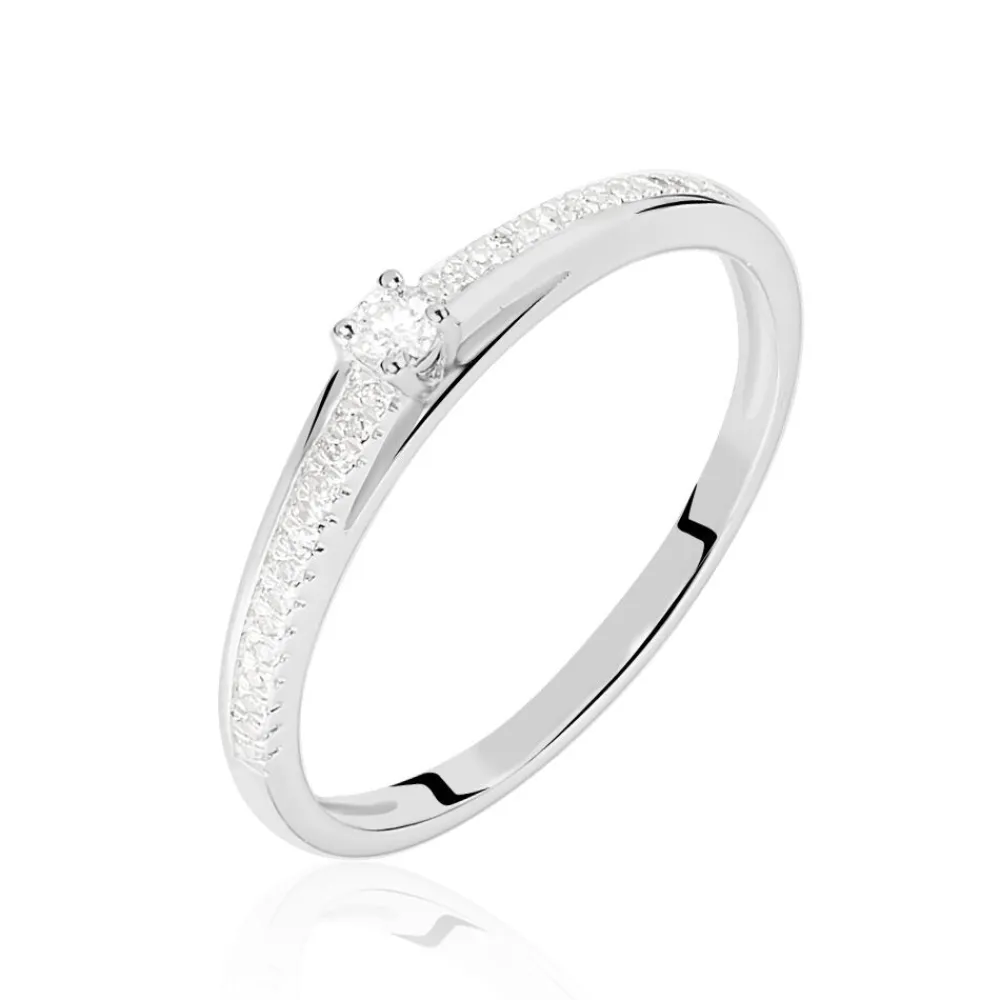 Marc Orian Bagues|Bagues Fiançailles > Bague Solitaire Alexandra Or Blanc Diamant
