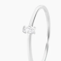Bague Solitaire Argent Blanc 1er Solitaire Oxyde De Zirconium