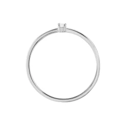 Bague Solitaire Argent Blanc 1er Solitaire Oxyde De Zirconium
