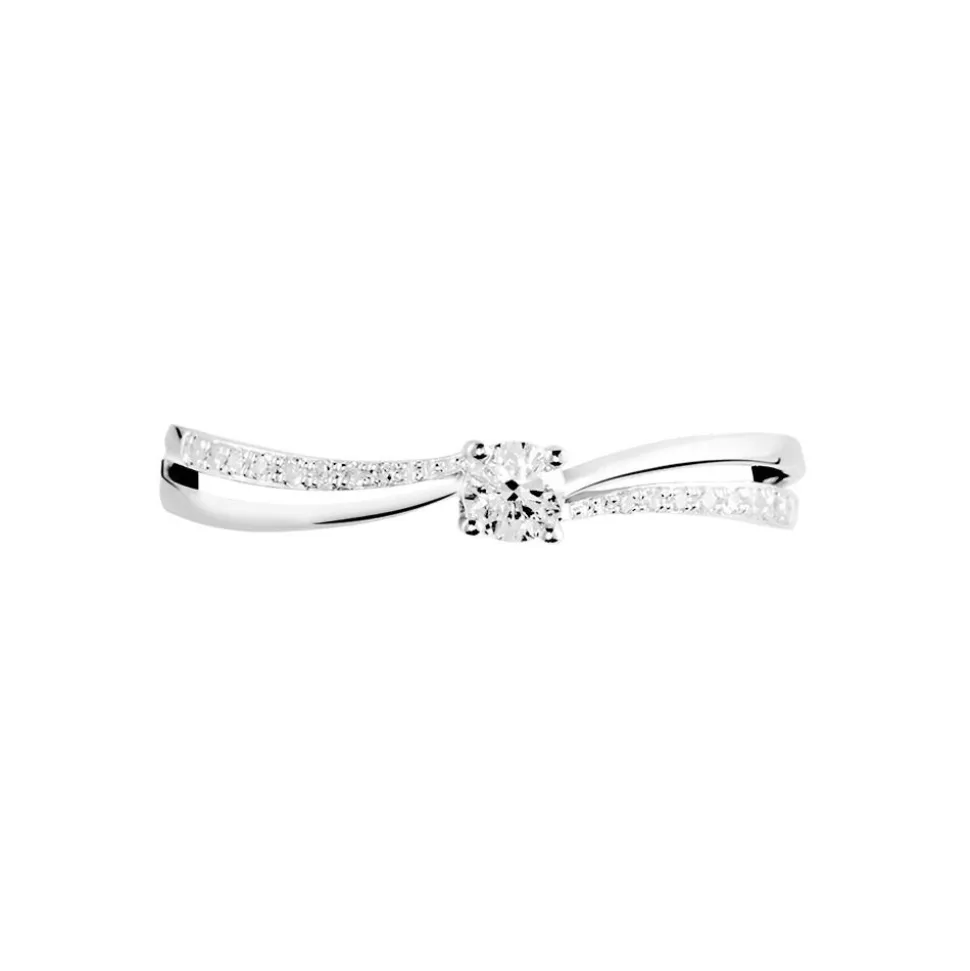 Bague Solitaire Asia Or Blanc Diamant