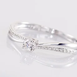 Bague Solitaire Asia Or Blanc Diamant