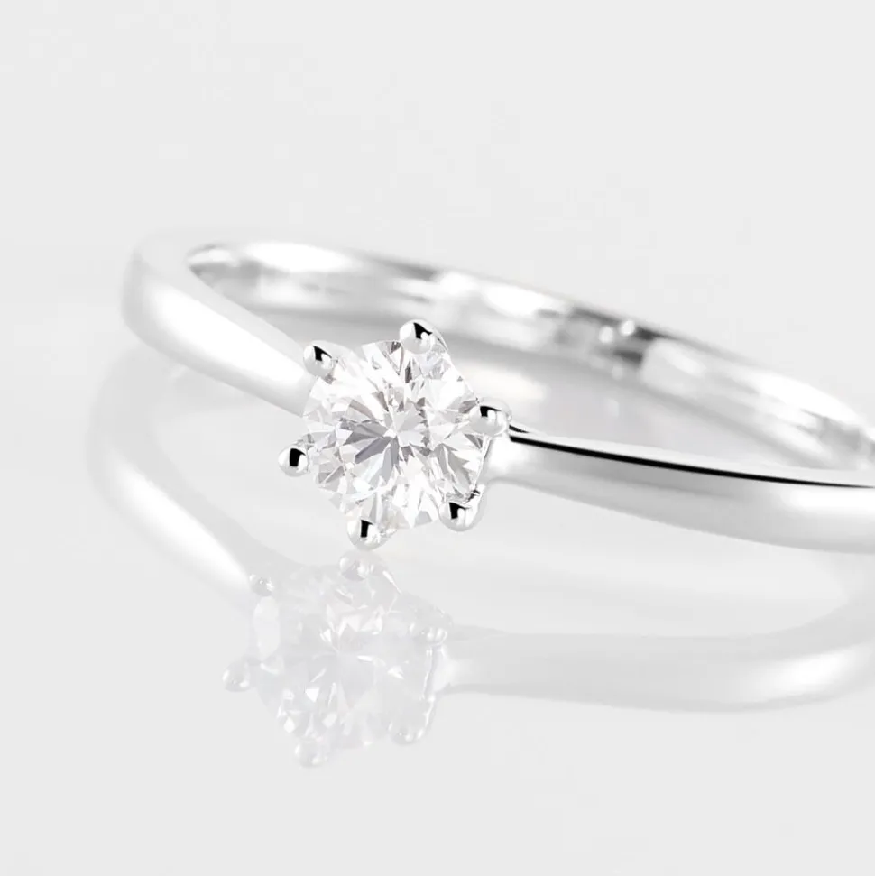 Bague Solitaire Athena Or Blanc Diamant