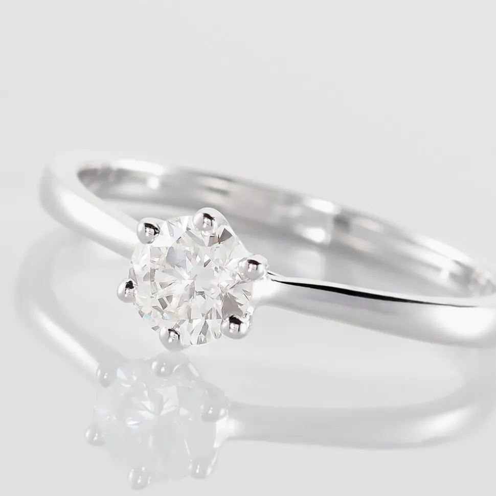 Bague Solitaire Athena Or Blanc Diamant