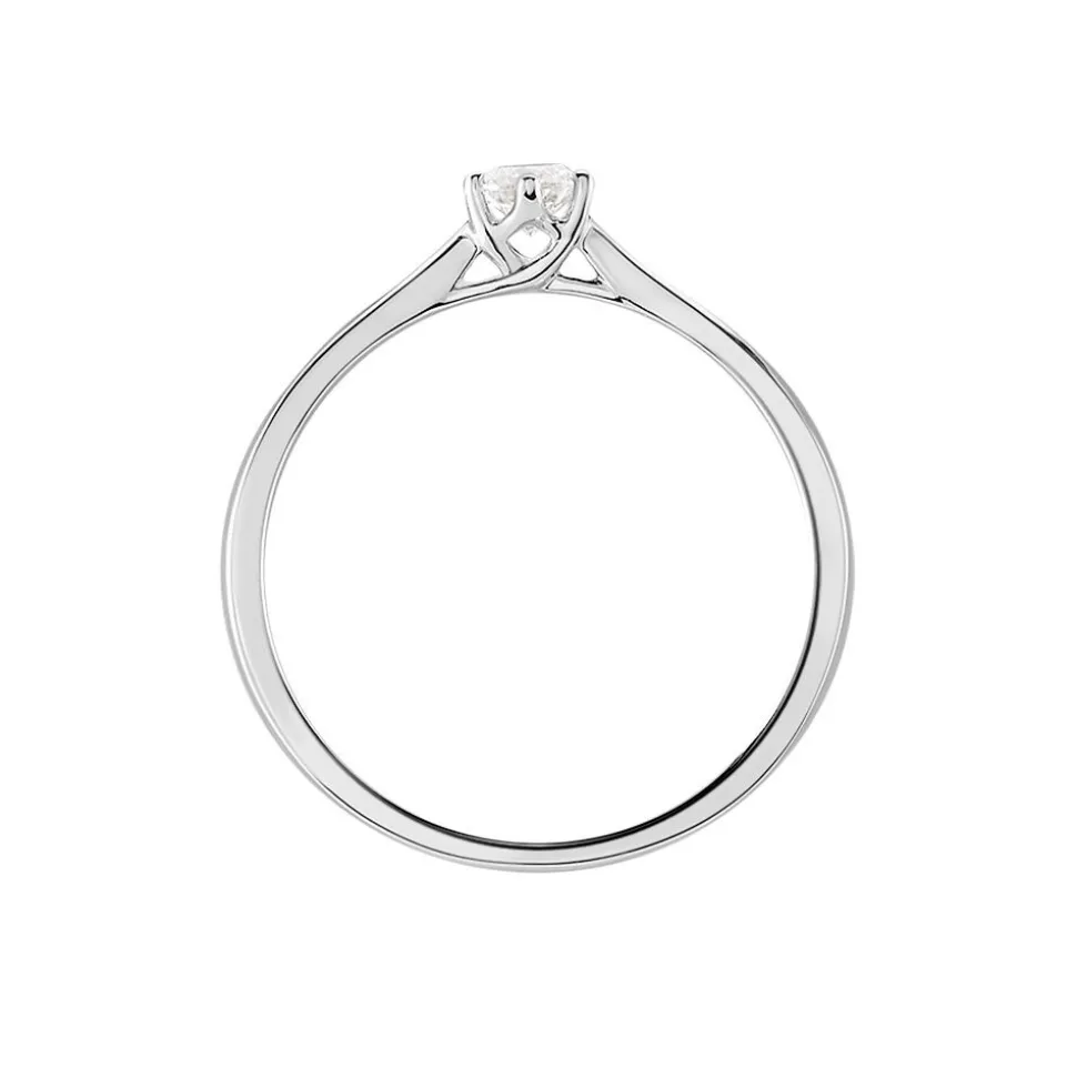 Bague Solitaire Athena Or Blanc Diamant