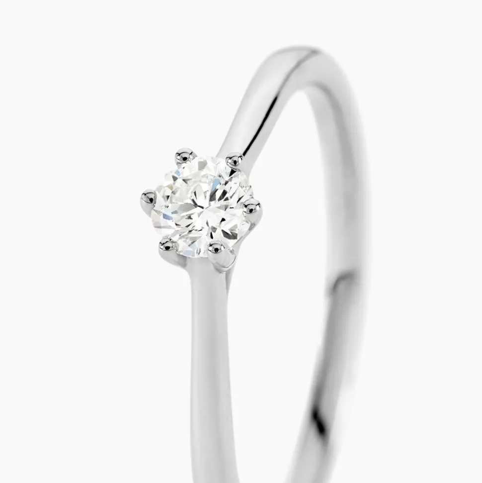 Bague Solitaire Athena Or Blanc Diamant