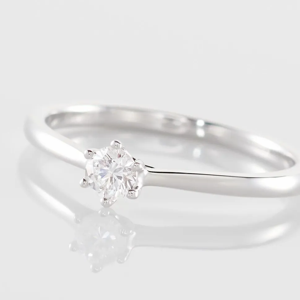 Bague Solitaire Athena Or Blanc Diamant