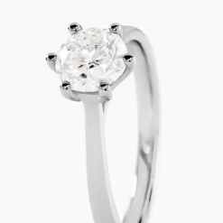 Bague Solitaire Athena Or Blanc Diamant