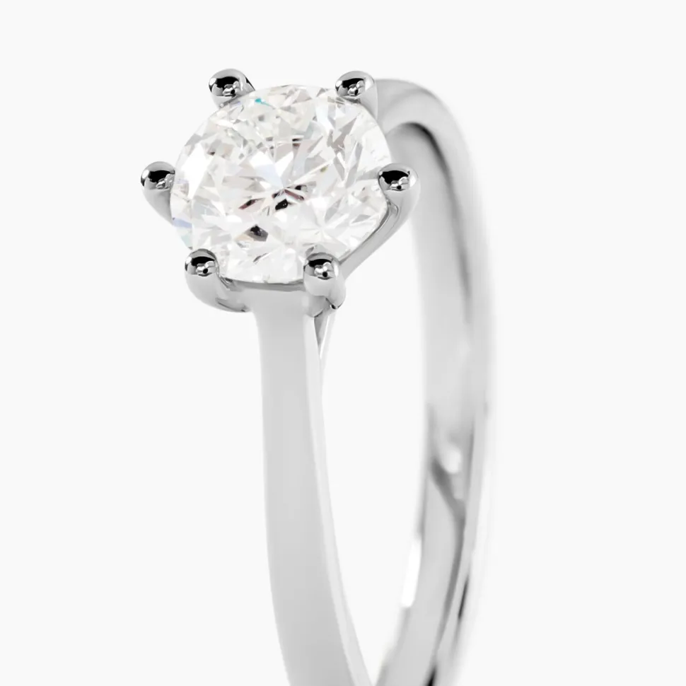 Bague Solitaire Athena Or Blanc Diamant