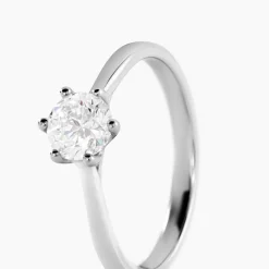 Bague Solitaire Athena Or Blanc Diamant