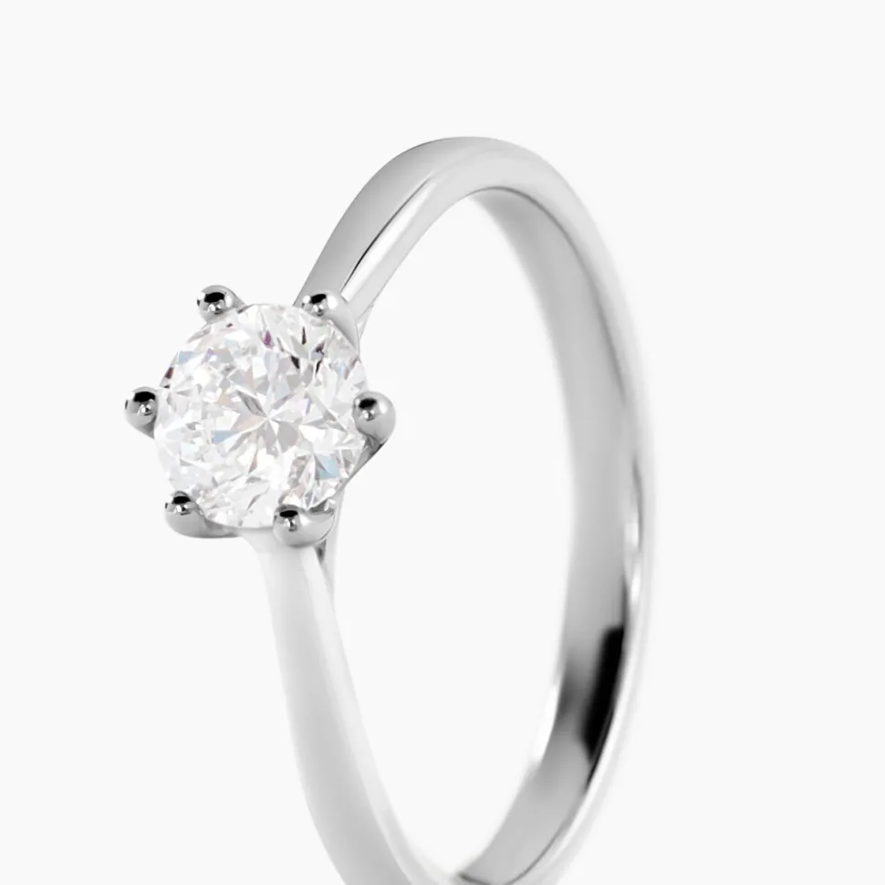 Bague Solitaire Athena Or Blanc Diamant