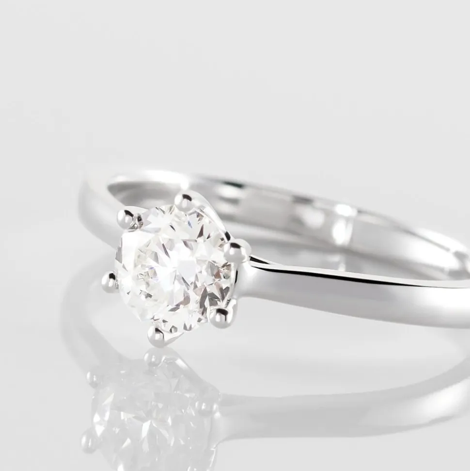 Bague Solitaire Athena Or Blanc Diamant