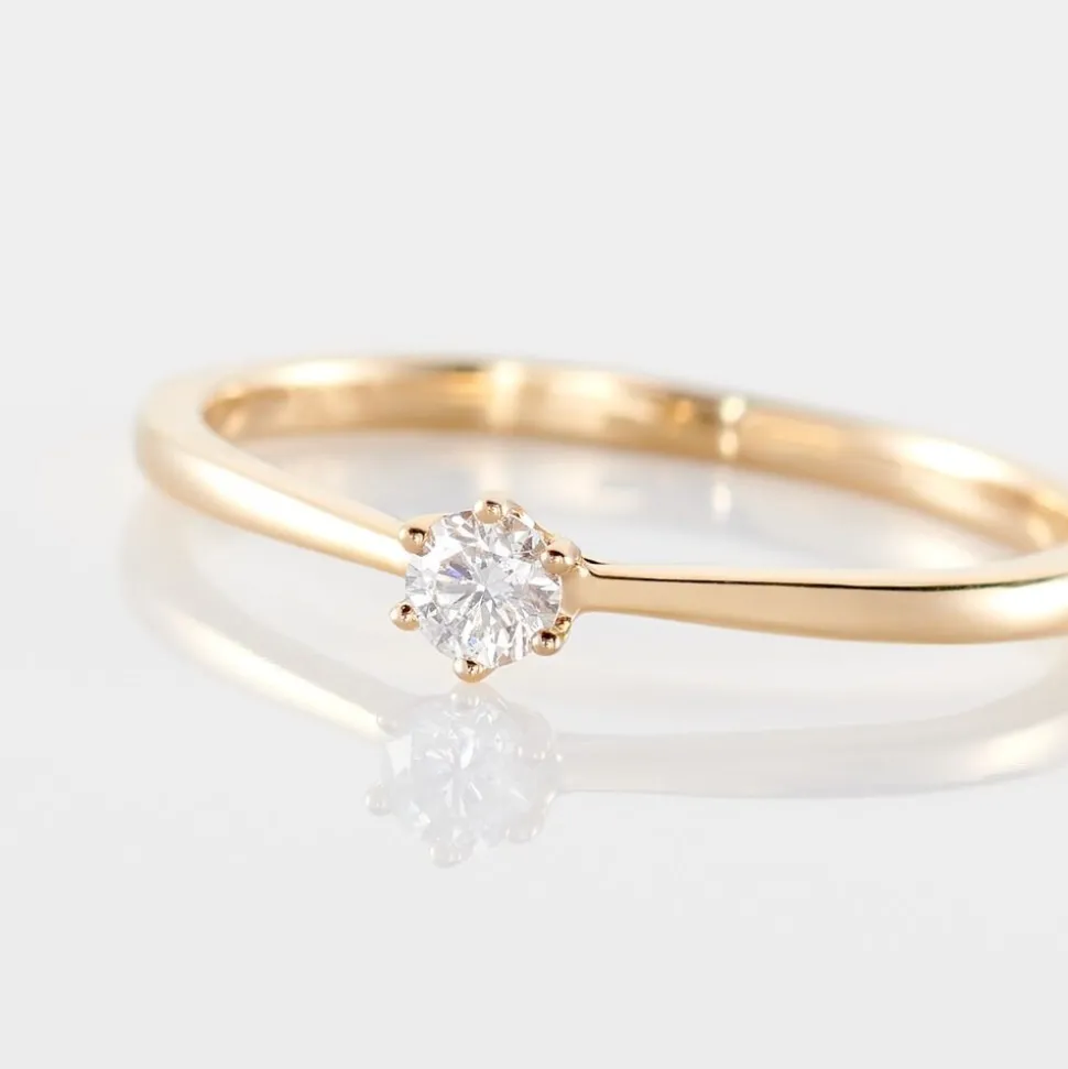 Bague Solitaire Athena Or Jaune Diamant