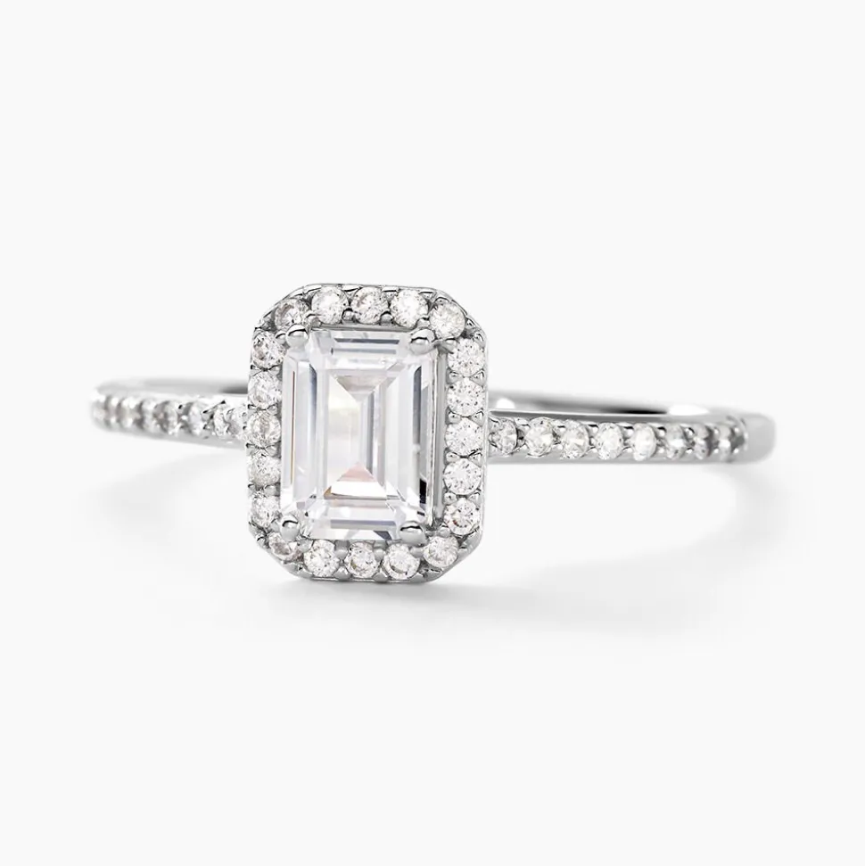 Bague Solitaire Cadmos Argent Blanc Oxyde De Zirconium