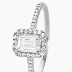 Bague Solitaire Cadmos Argent Blanc Oxyde De Zirconium