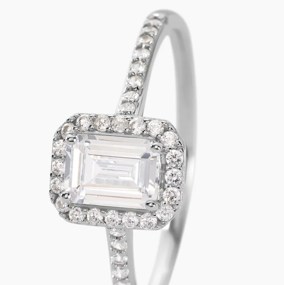 Bague Solitaire Cadmos Argent Blanc Oxyde De Zirconium