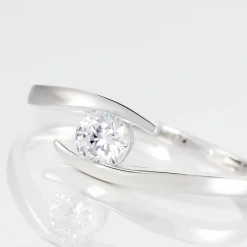 Bague Solitaire Camilia Or Blanc Oxyde De Zirconium