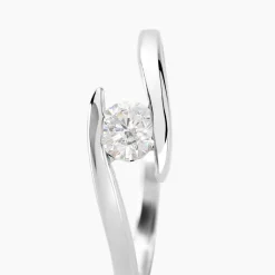 Bague Solitaire Camilia Or Blanc Oxyde De Zirconium