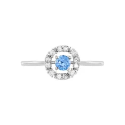 Bague Solitaire Carren Argent Blanc Oxyde De Zirconium