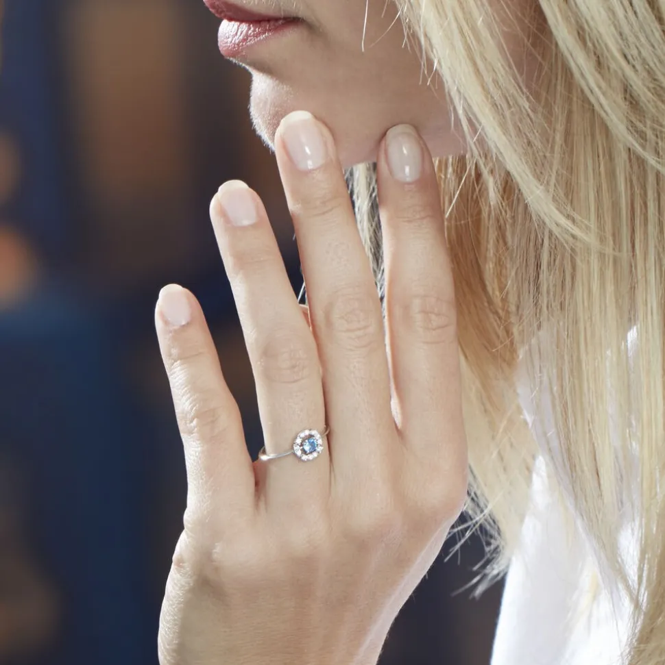 Bague Solitaire Carren Argent Blanc Oxyde De Zirconium