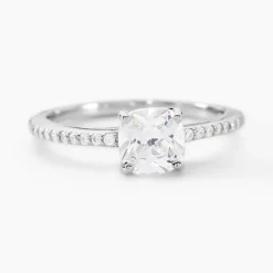 Bague Solitaire Celina Argent Blanc Oxyde De Zirconium