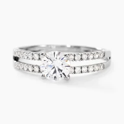 Bague Solitaire Cesarine Or Blanc Oxyde De Zirconium