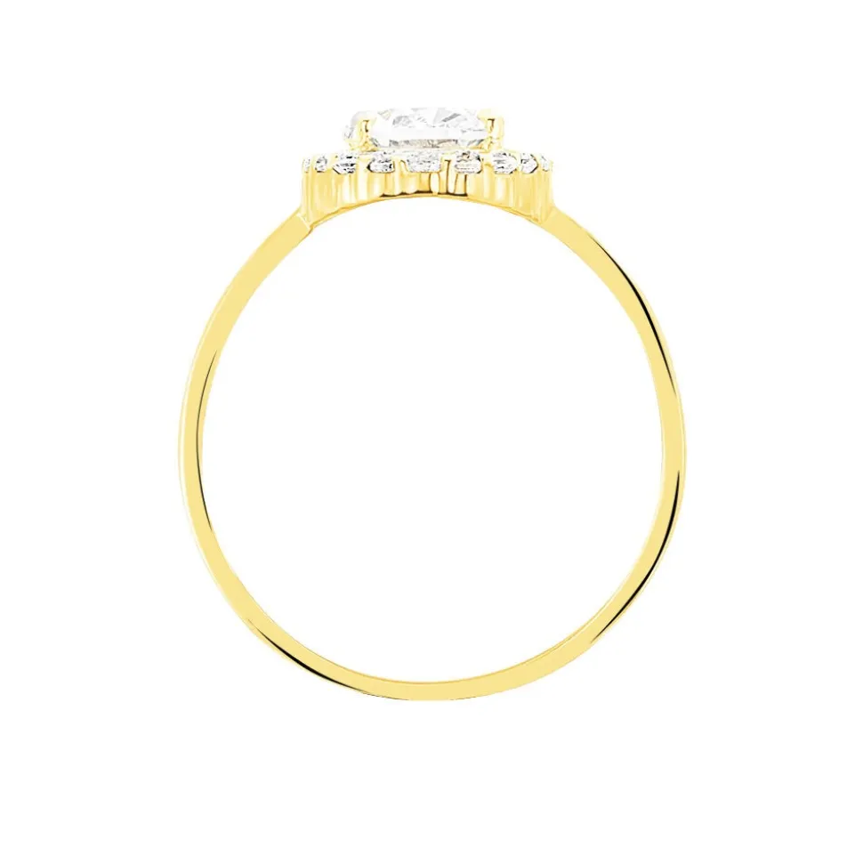 Bague Solitaire Cillie Or Jaune Oxyde De Zirconium