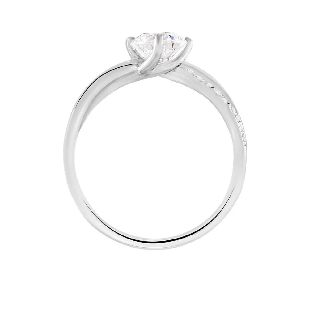 Marc Orian Bijoux Fantaisie|Bijoux Argent > Bague Solitaire Essie Argent Blanc Oxyde De Zirconium