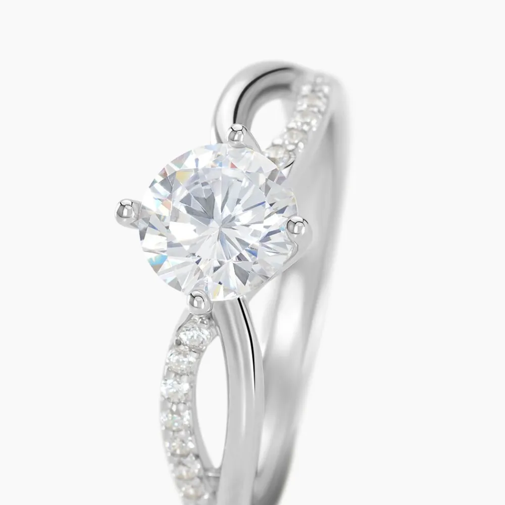 Marc Orian Bijoux Fantaisie|Bijoux Argent > Bague Solitaire Essie Argent Blanc Oxyde De Zirconium