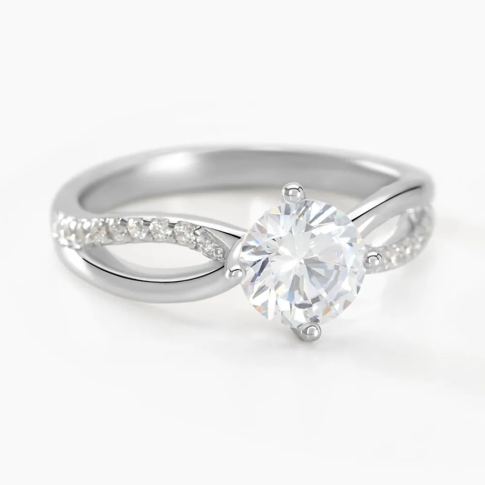 Marc Orian Bijoux Fantaisie|Bijoux Argent > Bague Solitaire Essie Argent Blanc Oxyde De Zirconium