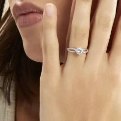 Marc Orian Bijoux Fantaisie|Bijoux Argent > Bague Solitaire Essie Argent Blanc Oxyde De Zirconium