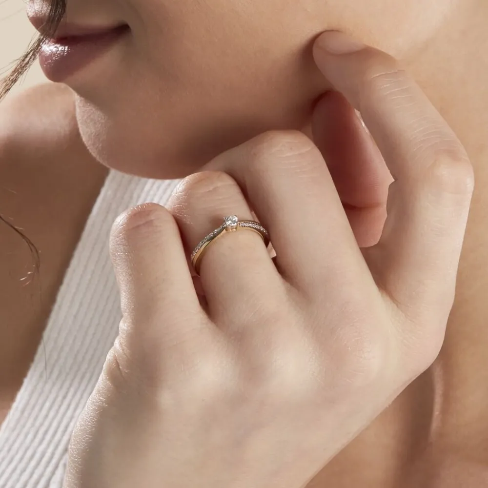 Marc Orian Anniversaire De Mariage|Bagues De Fiançailles > Bague Solitaire Finesse Or Jaune Diamant Diamants