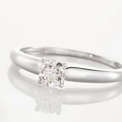 Bague Solitaire Flora Or Blanc Diamant