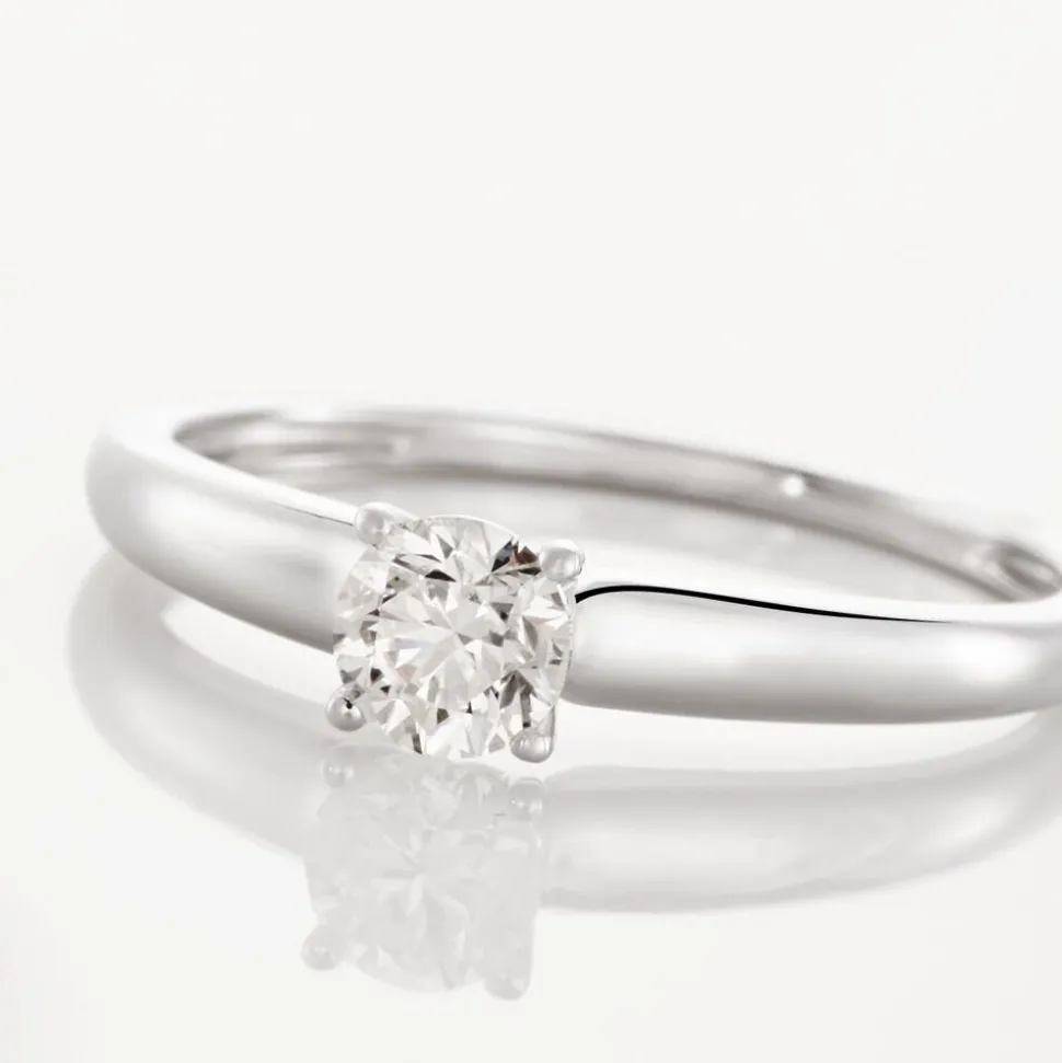 Bague Solitaire Flora Or Blanc Diamant