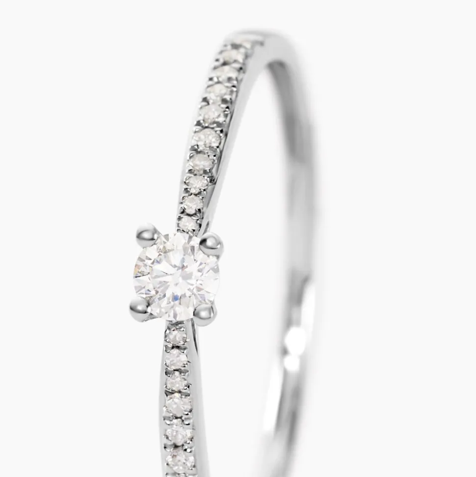 Bague Solitaire Hemera Or Blanc Diamant