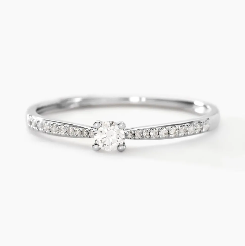 Bague Solitaire Hemera Or Blanc Diamant