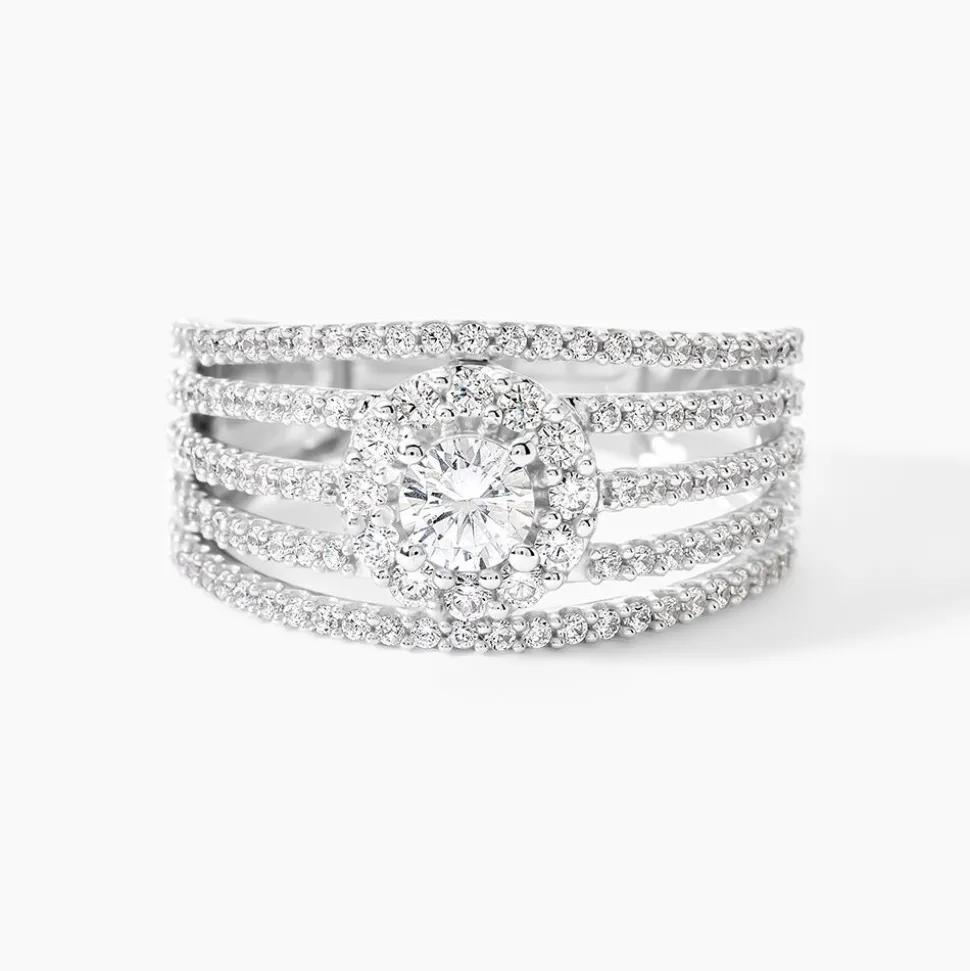 Bague Solitaire Iolente Argent Oxyde De Zirconium