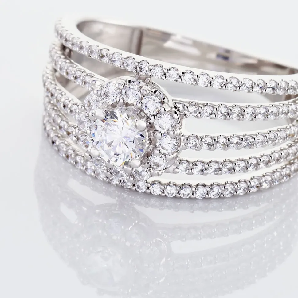 Bague Solitaire Iolente Argent Oxyde De Zirconium