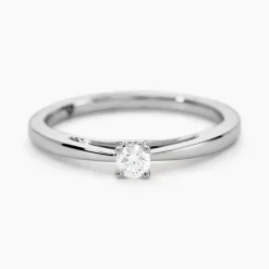 Bague Solitaire Iris Or Blanc Diamant