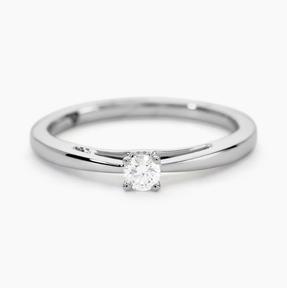 Bague Solitaire Iris Or Blanc Diamant