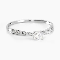 Marc Orian Bagues De Promesse|Bijoux Zirconium > Bague Solitaire Kanel Or Blanc Oxyde De Zirconium