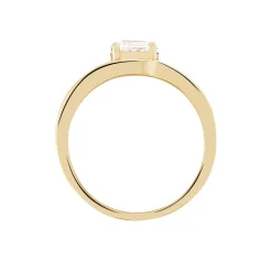 Bague Solitaire Khali Plaqué Or Jaune Oxyde De Zirconium