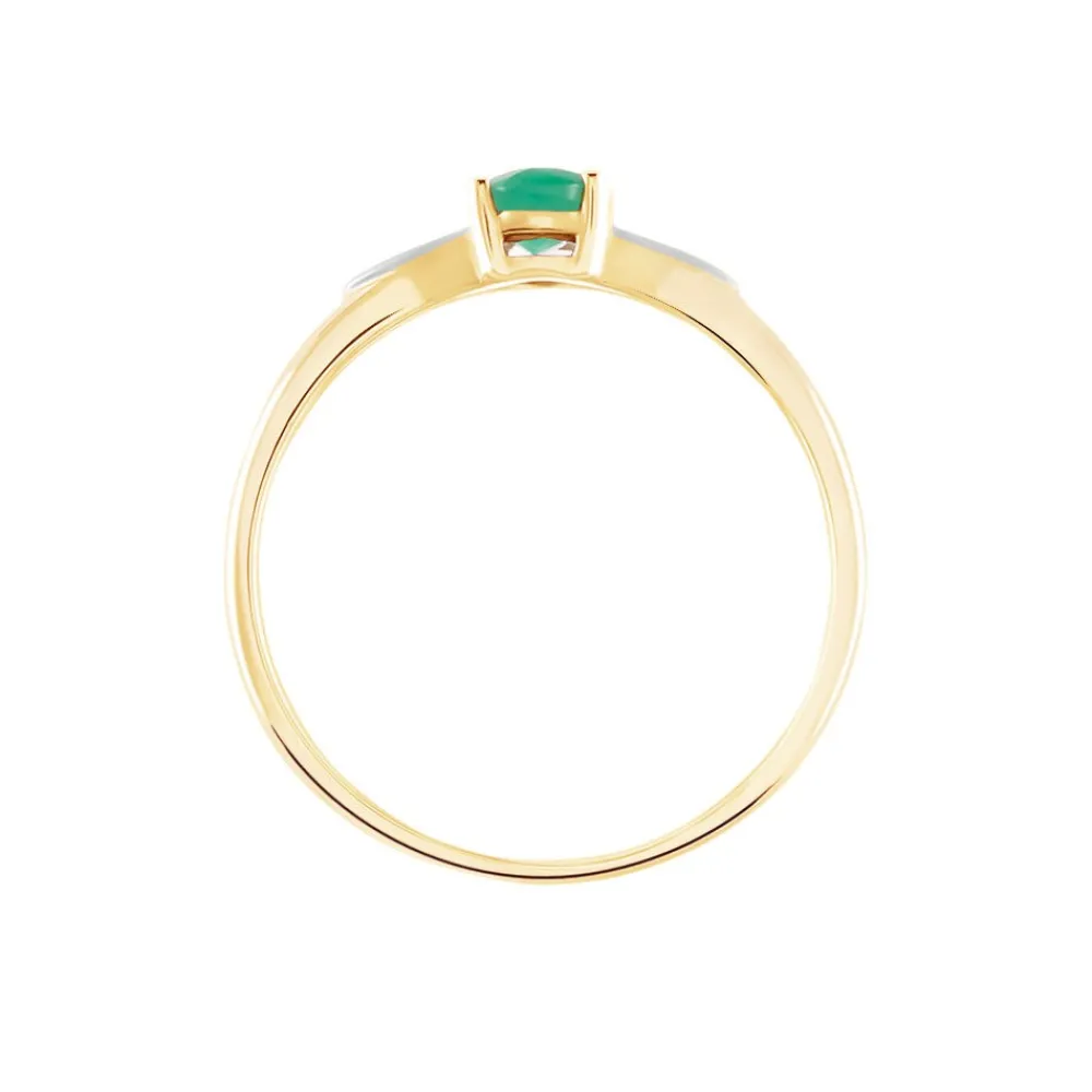 Marc Orian Bijoux Émeraude|Anniversaire De Mariage > Bague Solitaire Ludmilla Et Diamant or jaune emeraude