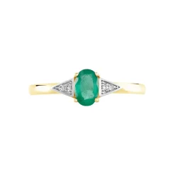 Marc Orian Bijoux Émeraude|Anniversaire De Mariage > Bague Solitaire Ludmilla Et Diamant or jaune emeraude