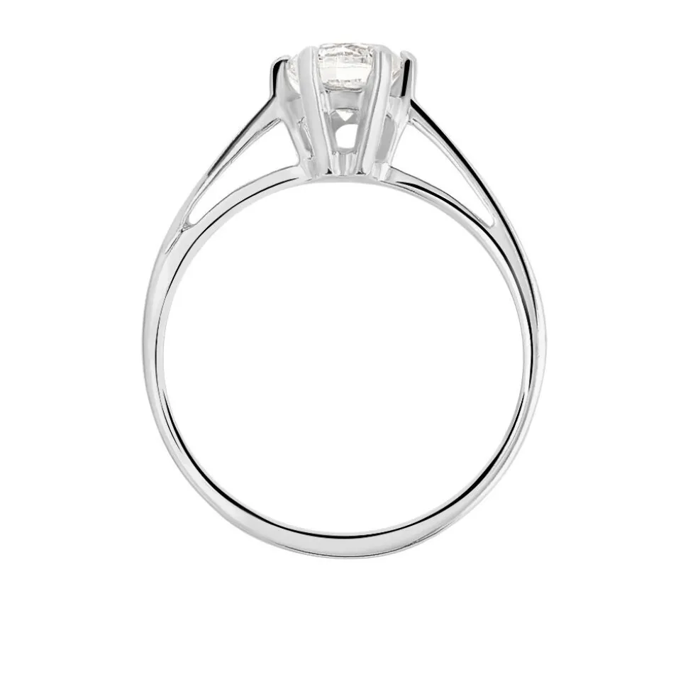 Bague Solitaire Lydia Argent Blanc Oxyde De Zirconium