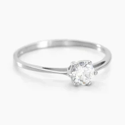 Bague Solitaire Lydia Argent Blanc Oxyde De Zirconium