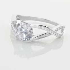Marc Orian Bagues De Promesse|Bijoux Zirconium > Bague Solitaire Maddy Argent Blanc Oxyde De Zirconium