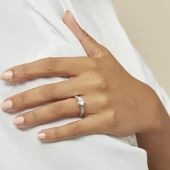 Marc Orian Bagues De Promesse|Bijoux Zirconium > Bague Solitaire Mady Argent Blanc Oxyde De Zirconium